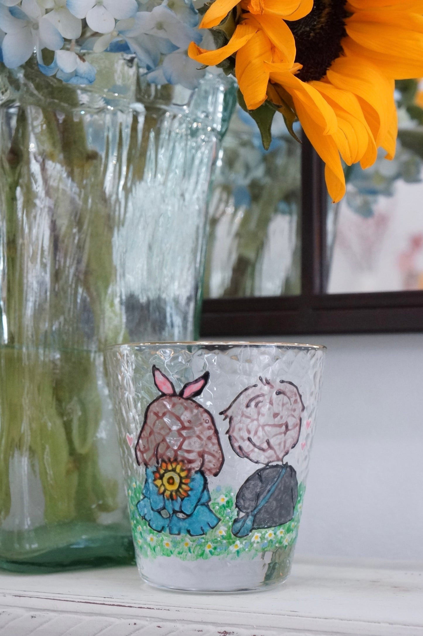 Gold-rimmed Wide Glass - Customized Pattern Glass Painting Workshop