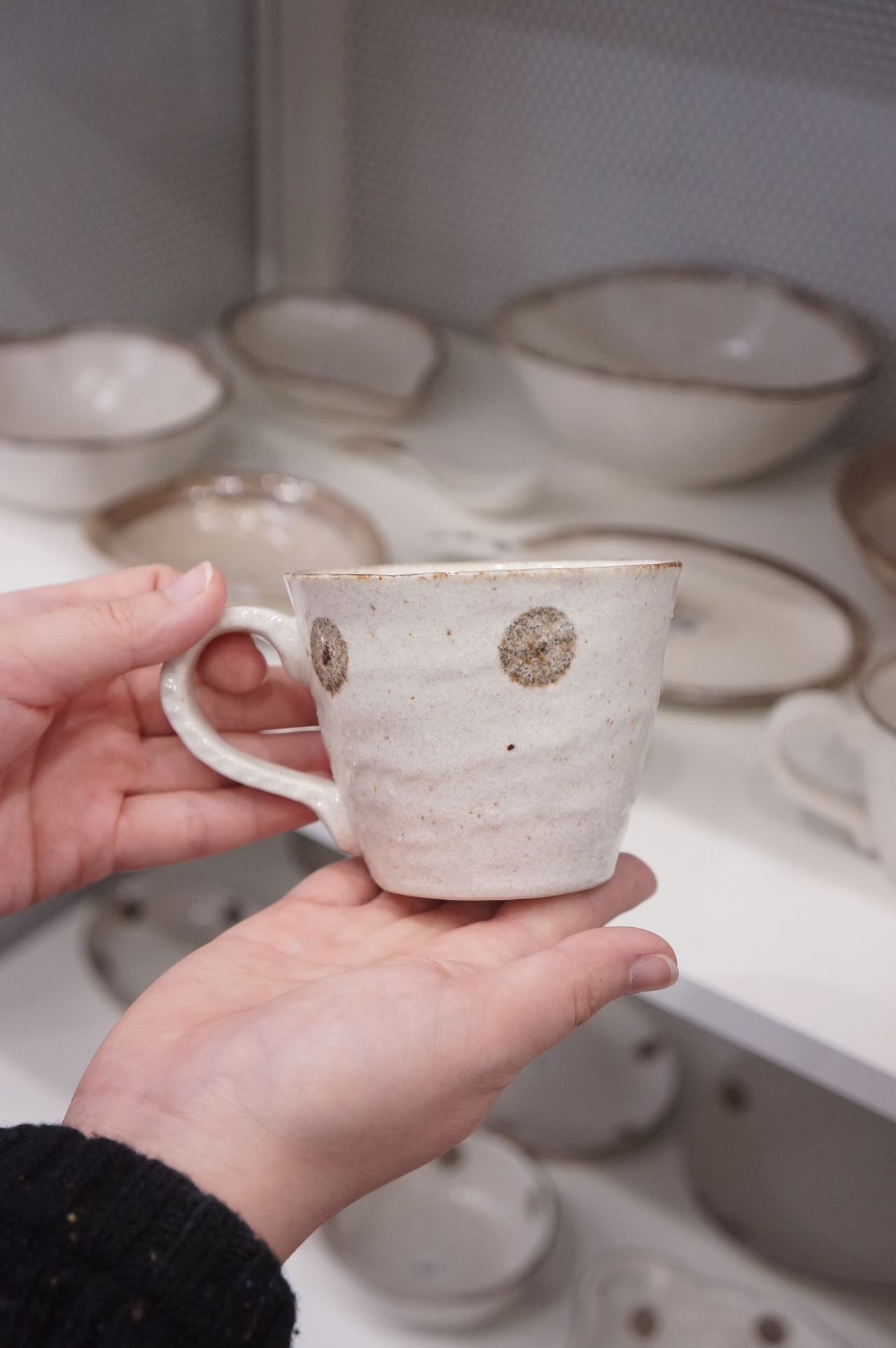 Mino Ware | Dotted White Porcelain Tableware - Mug