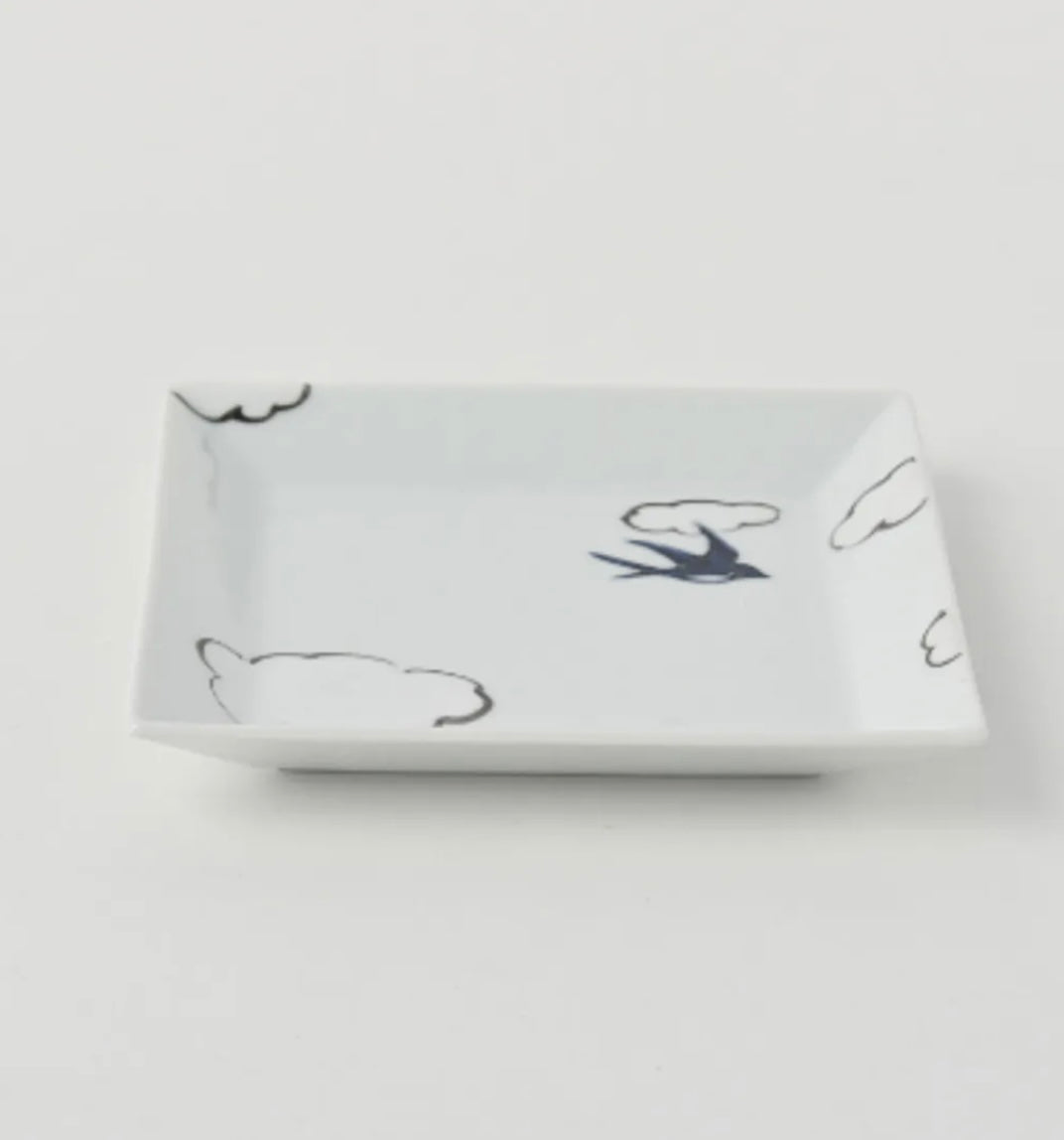 Kutani Ware | Cloud & Bird Series Dish Plate