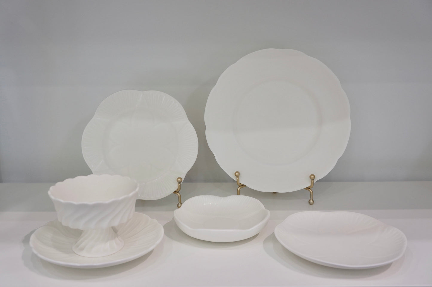 Jingdezhen | White Suet Glaze Footed Bowl Set