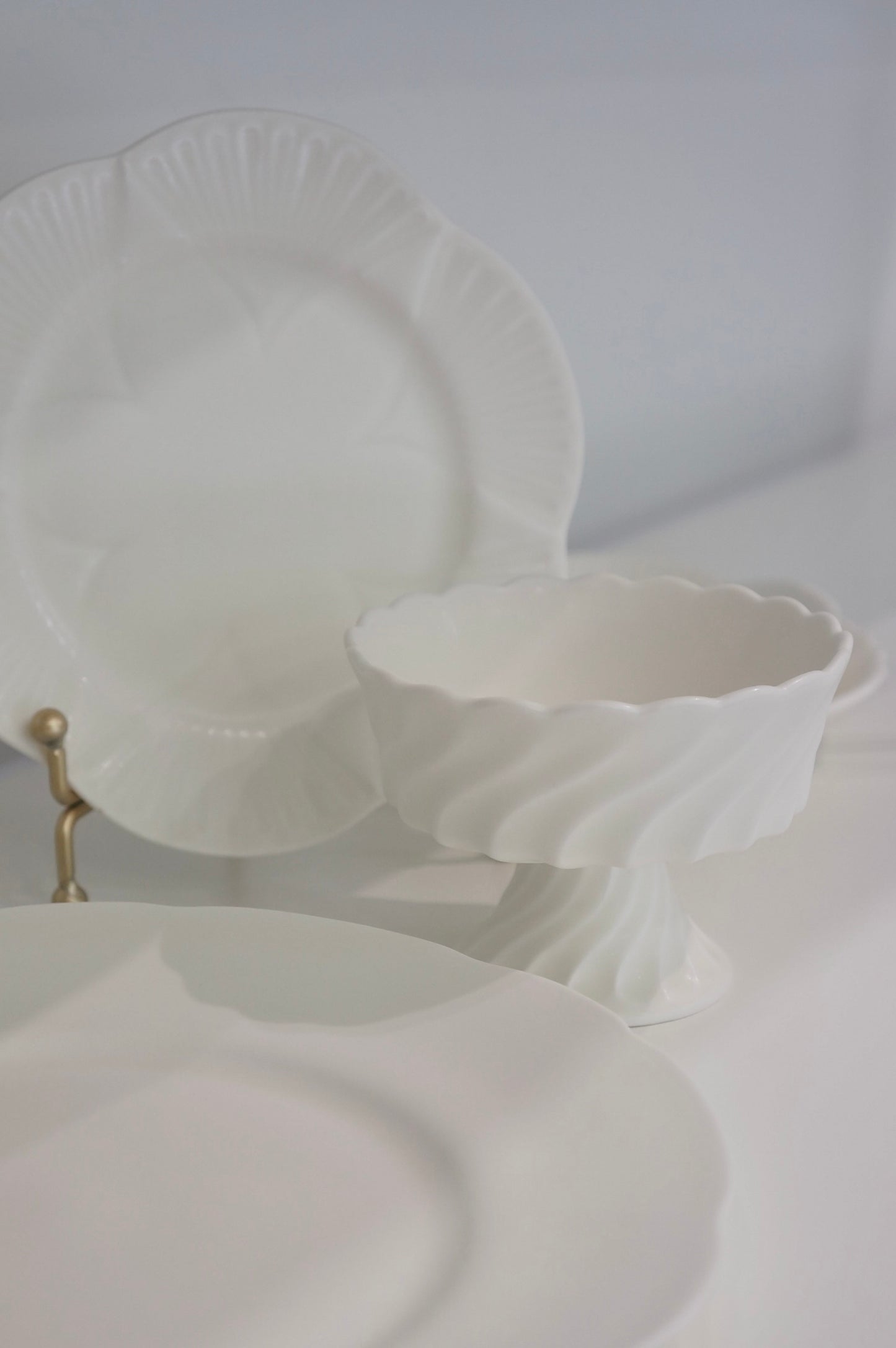 Jingdezhen | White Suet Glaze Footed Bowl Set