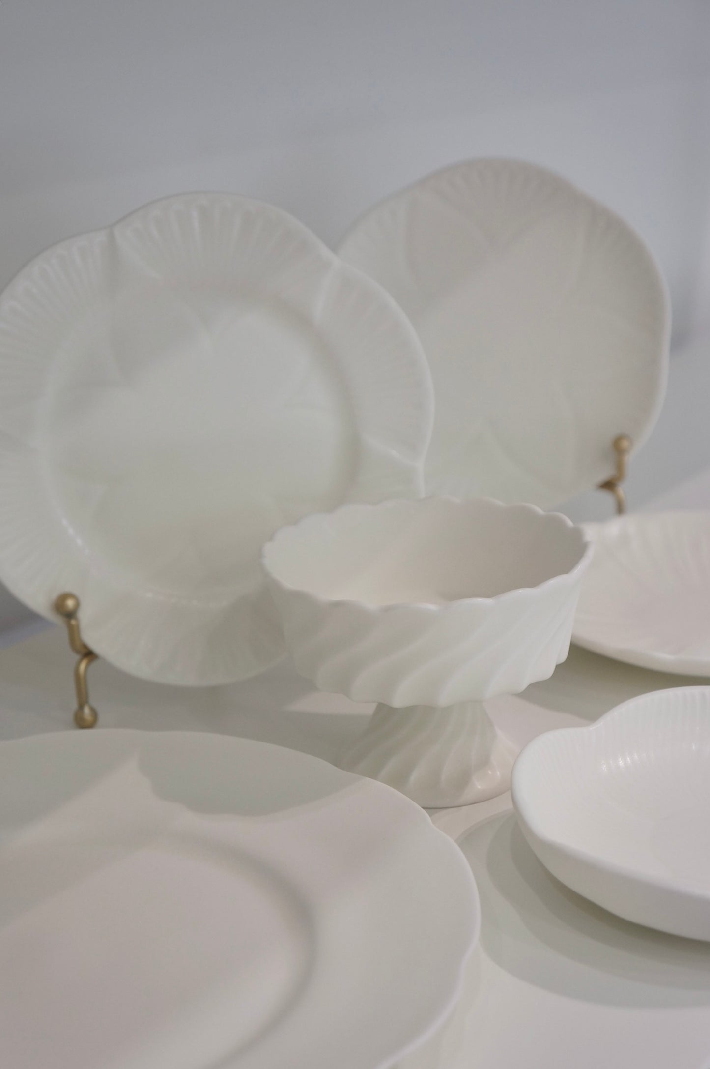 Jingdezhen | White Suet Glaze Footed Bowl Set