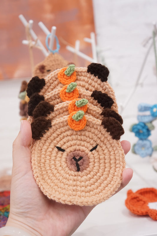 Capybara Crochet Coaster