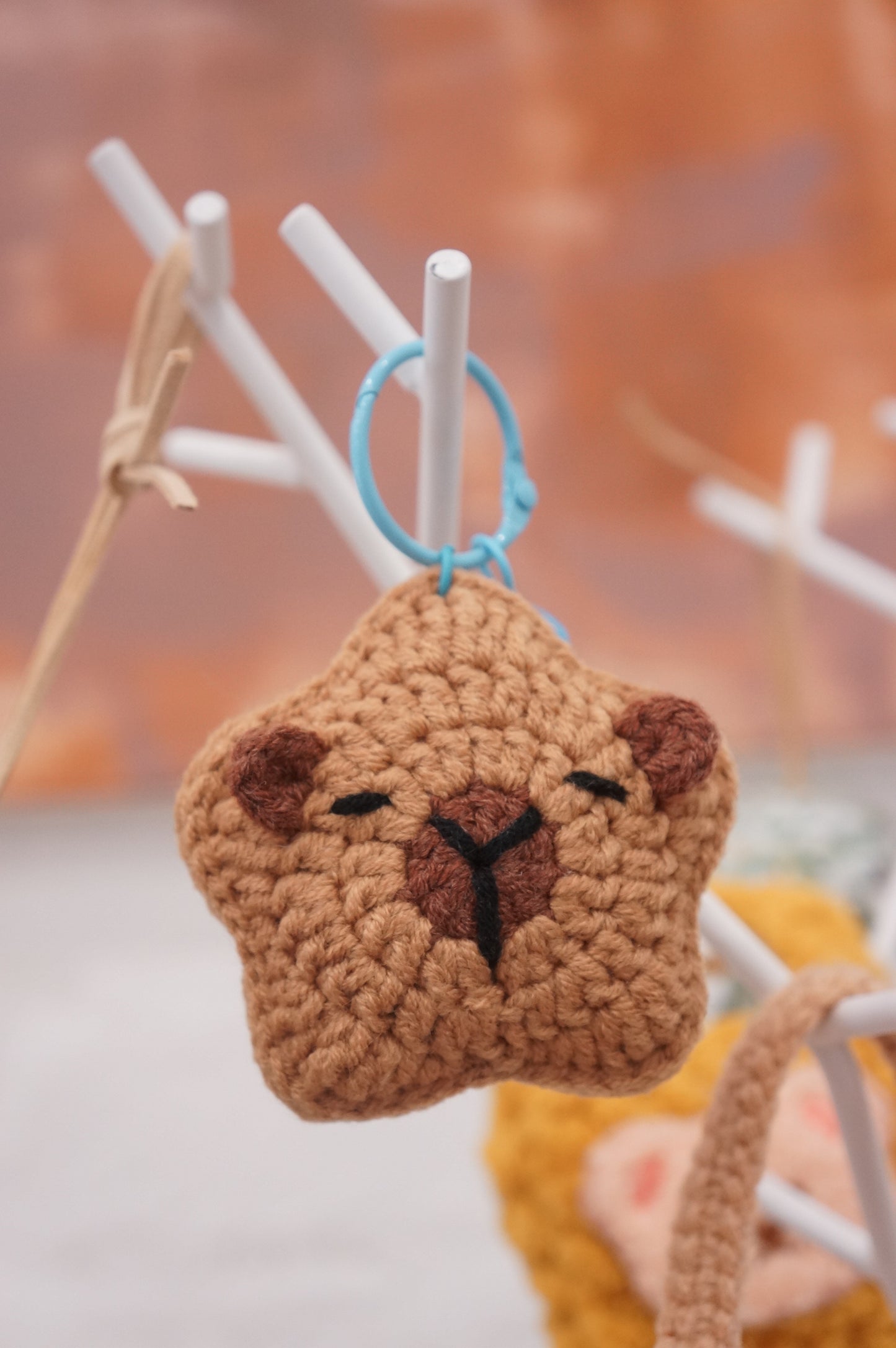 Capybara Crochet Keychain