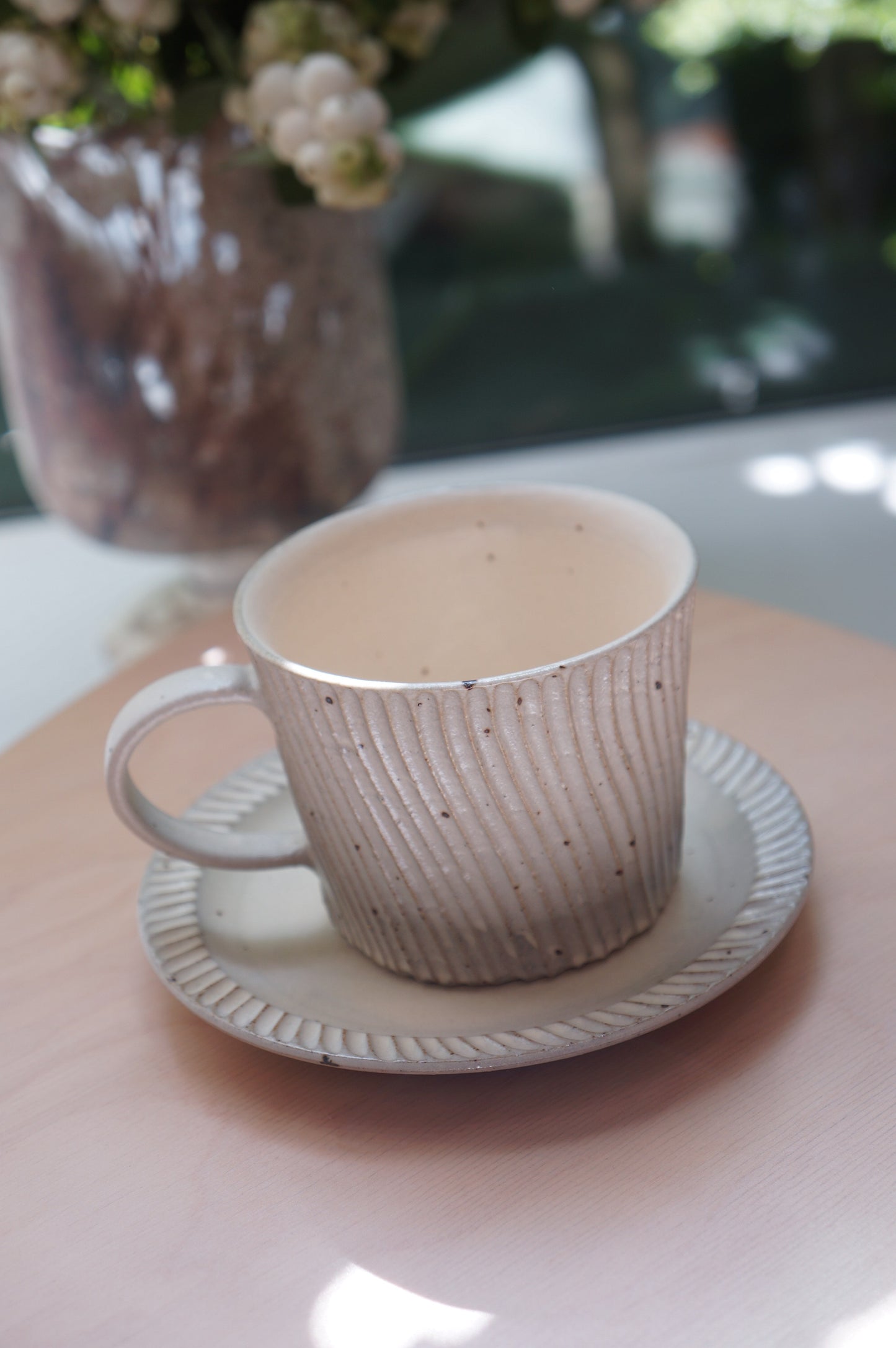 Jingdezhen | Pengfan | Engobe Coating Simple Style Cup & Saucer