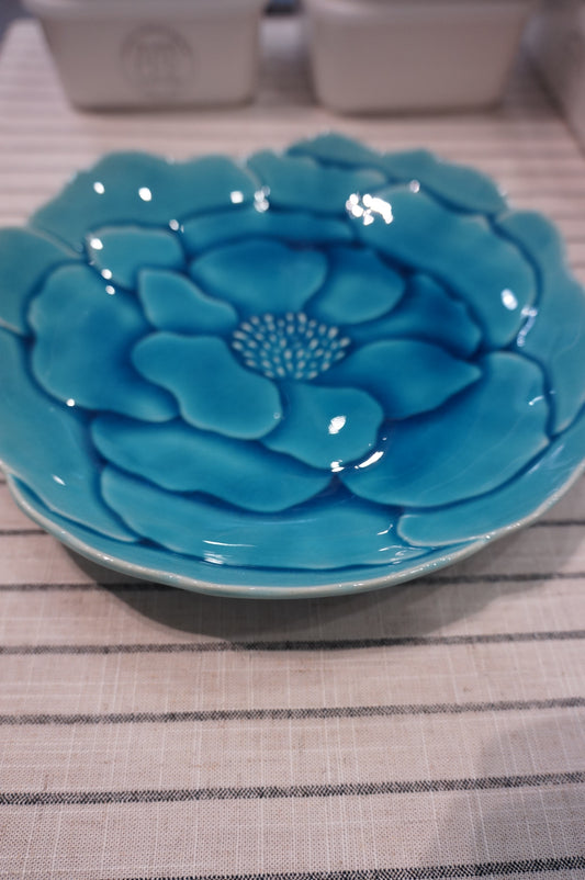 Seto Ware | Flower Plate - Large Blue Peony