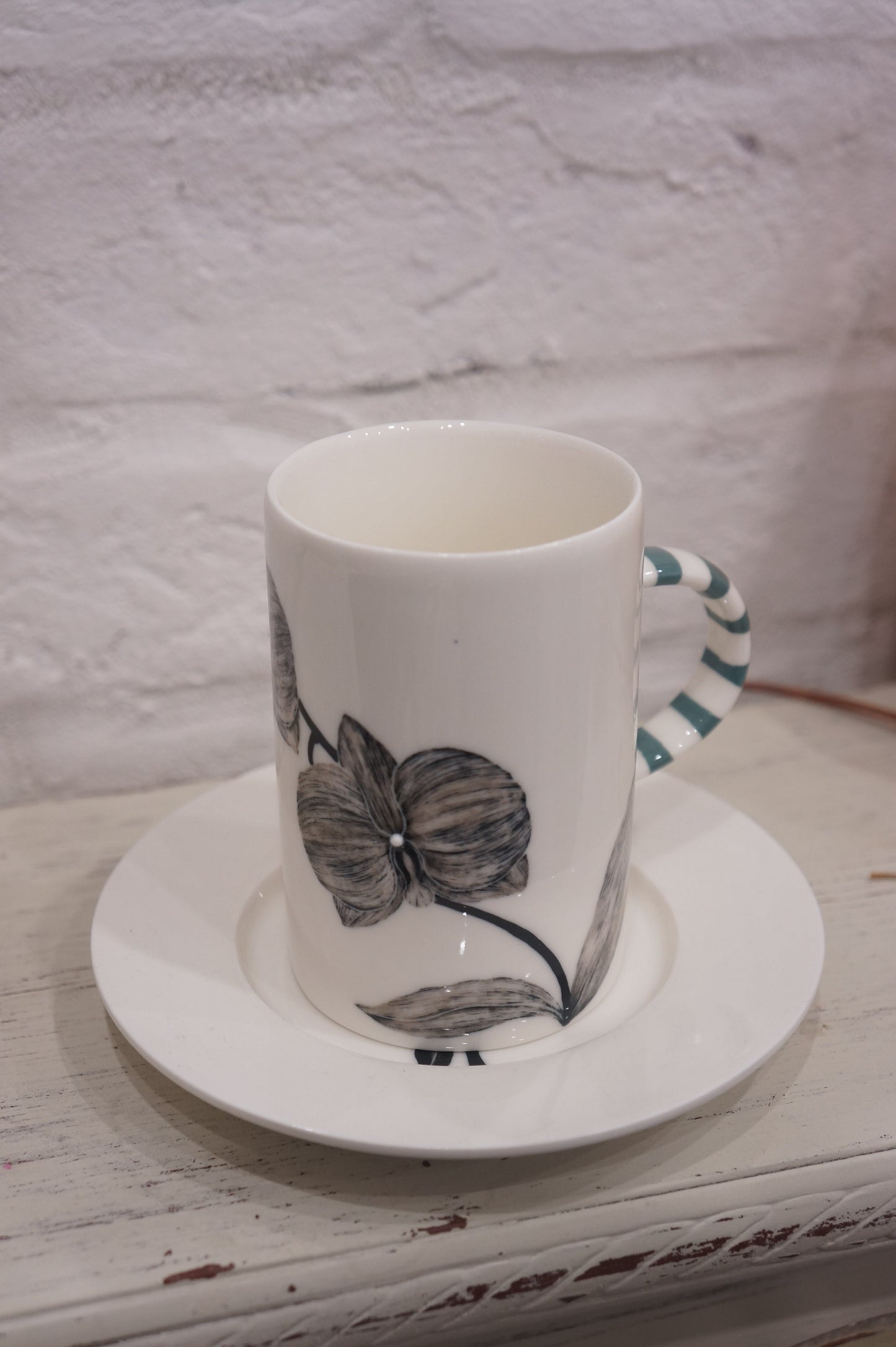 Jingdezhen | Junsheng | Hand-painted underglaze Flower Style Cup & Saucer