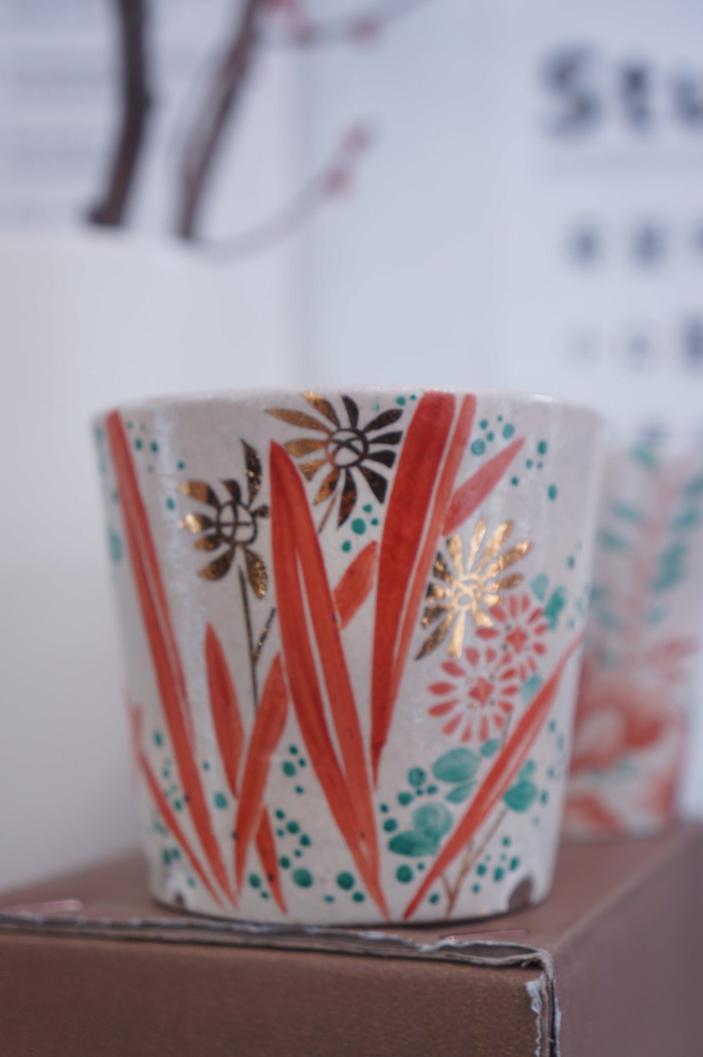 Jingdezhen | Jiangcunzhi | Red and Green Color Straight Tumbler