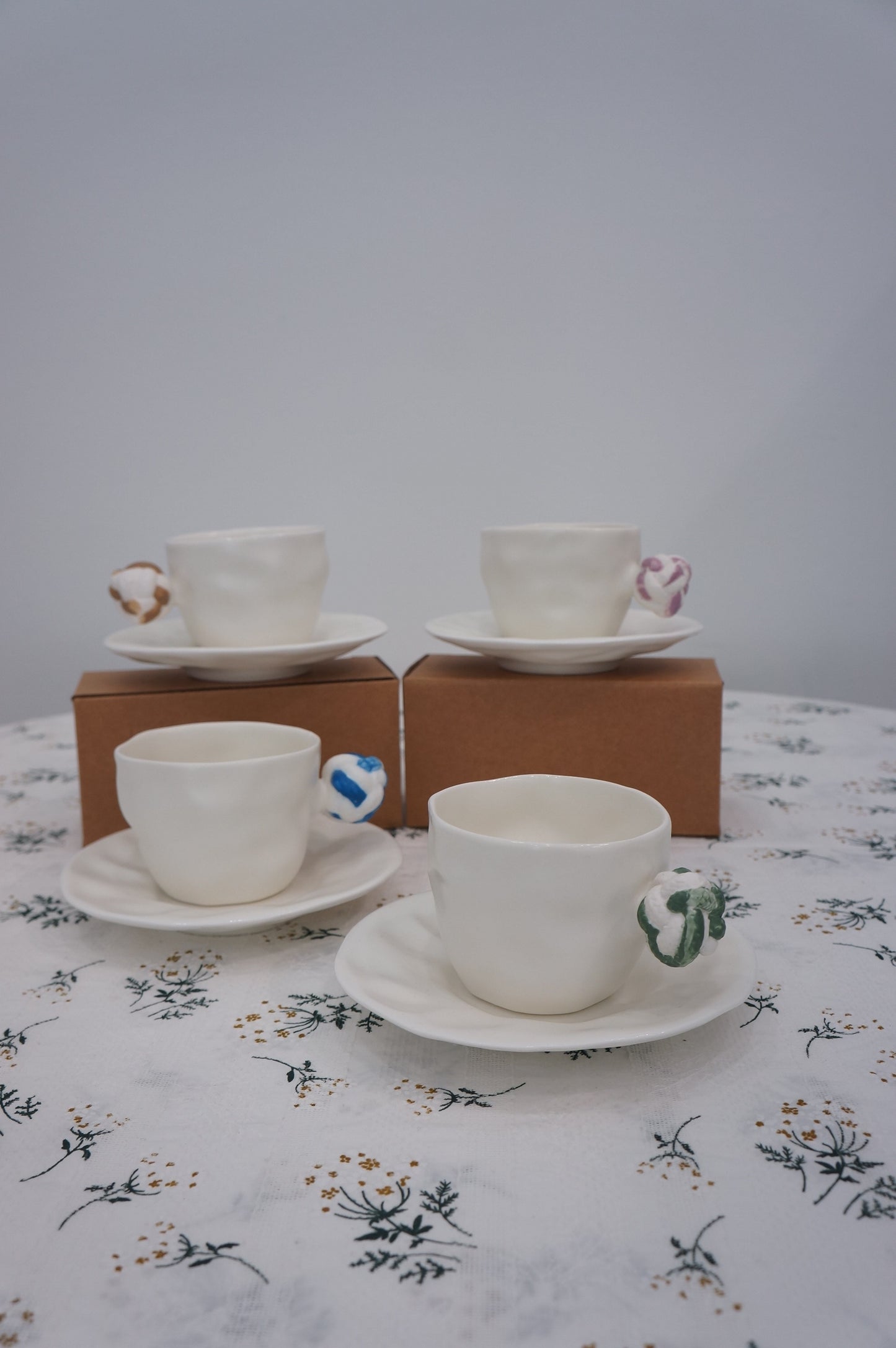 Jingdezhen | Gutou | Corrugation Single Ear Cup & Saucer