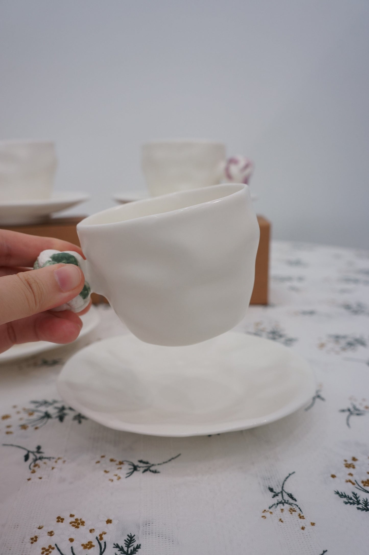 Jingdezhen | Gutou | Corrugation Single Ear Cup & Saucer