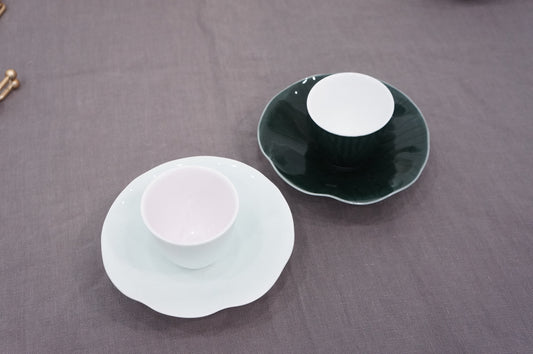 Jingdezhen | Gezhan | Lily Pad Tea Cup with Saucer Pair Set