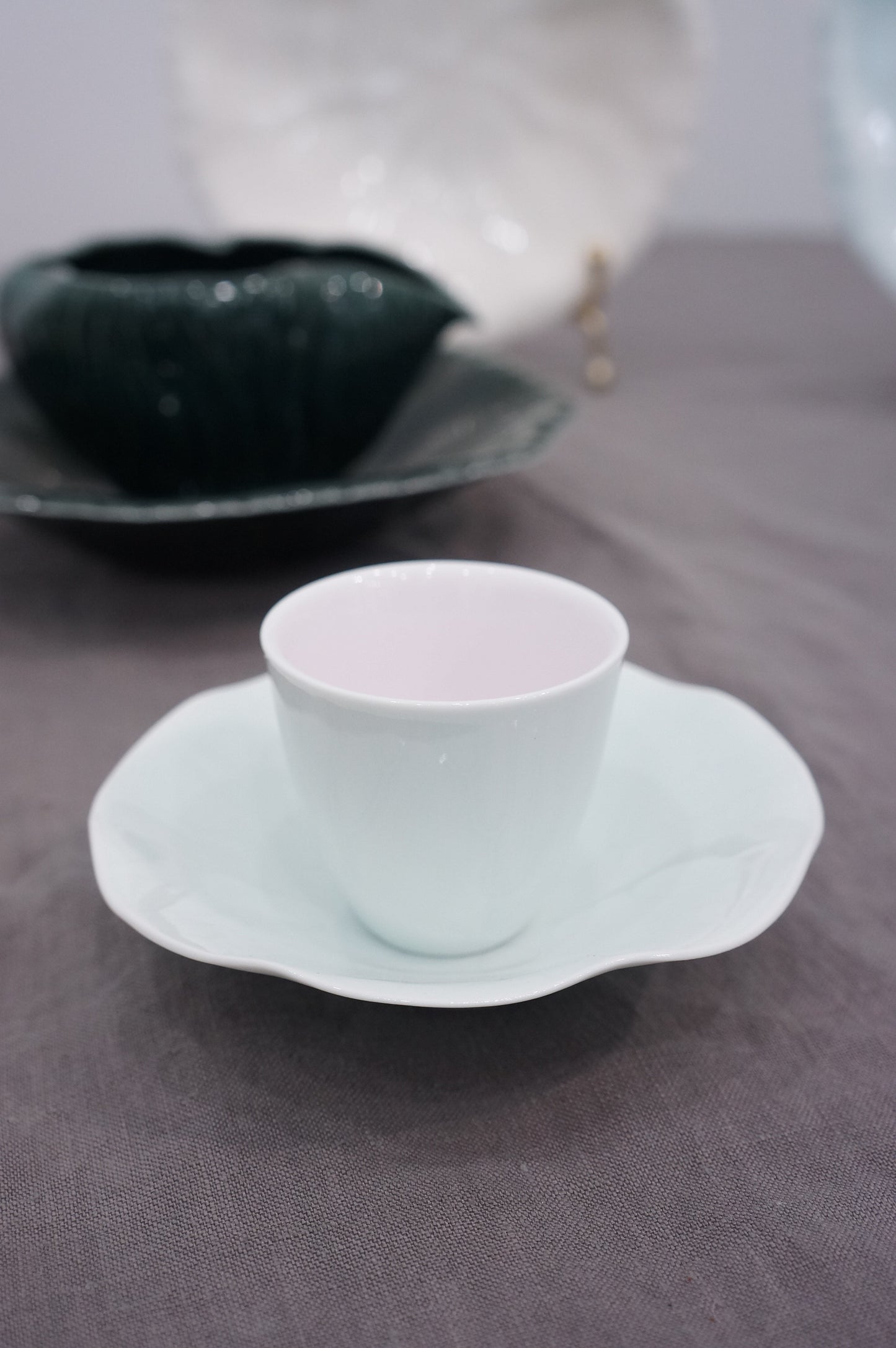 Jingdezhen | Gezhan | Lily Pad Tea Cup with Saucer Pair Set