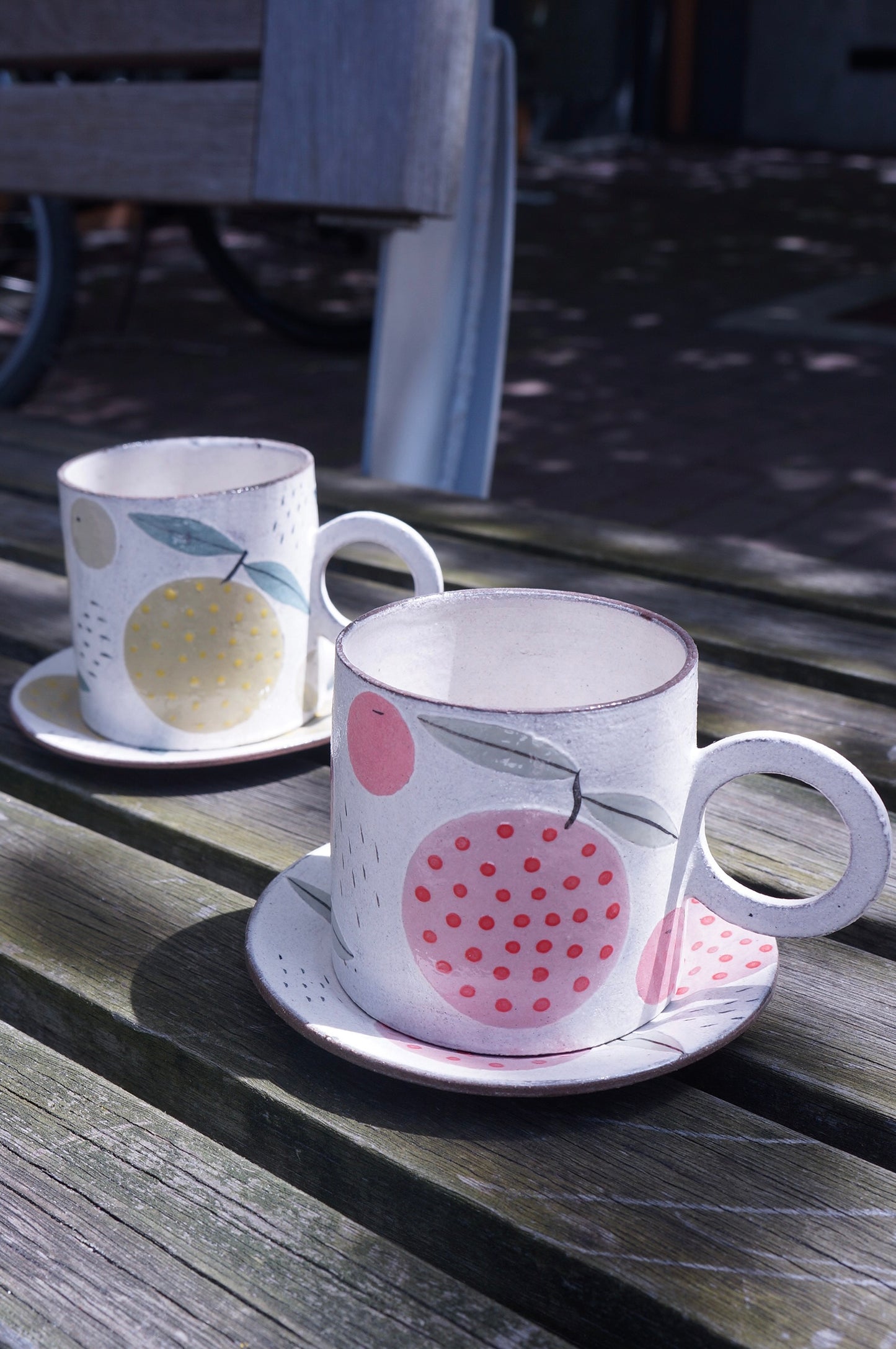 Jingdezhen | Handmade Fruit Cup & Saucer Set (Lime Green)