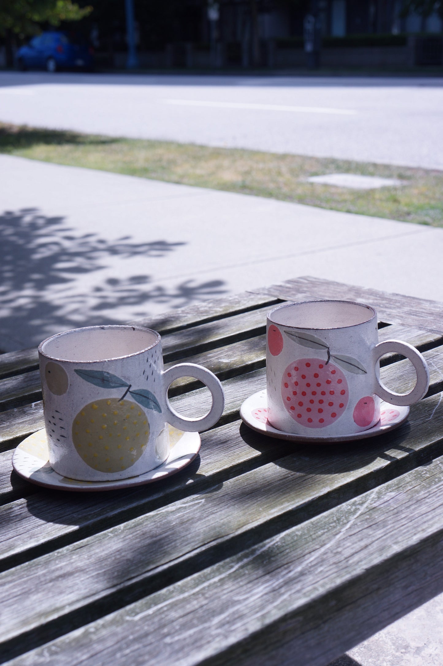 Jingdezhen | Handmade Fruit Cup & Saucer Set (Lime Green)