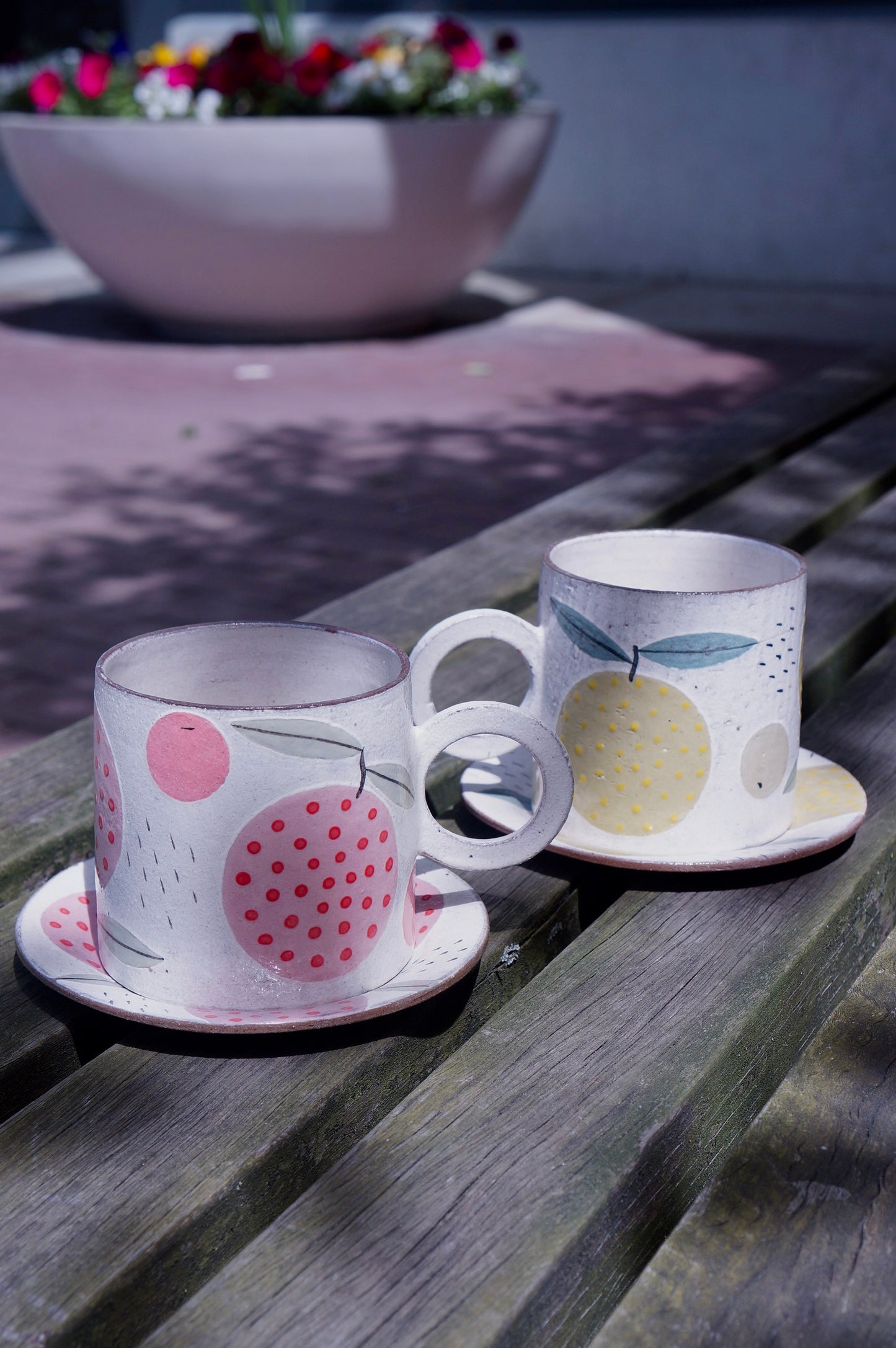 Jingdezhen | Handmade Fruit Cup & Saucer Set (Lime Green)