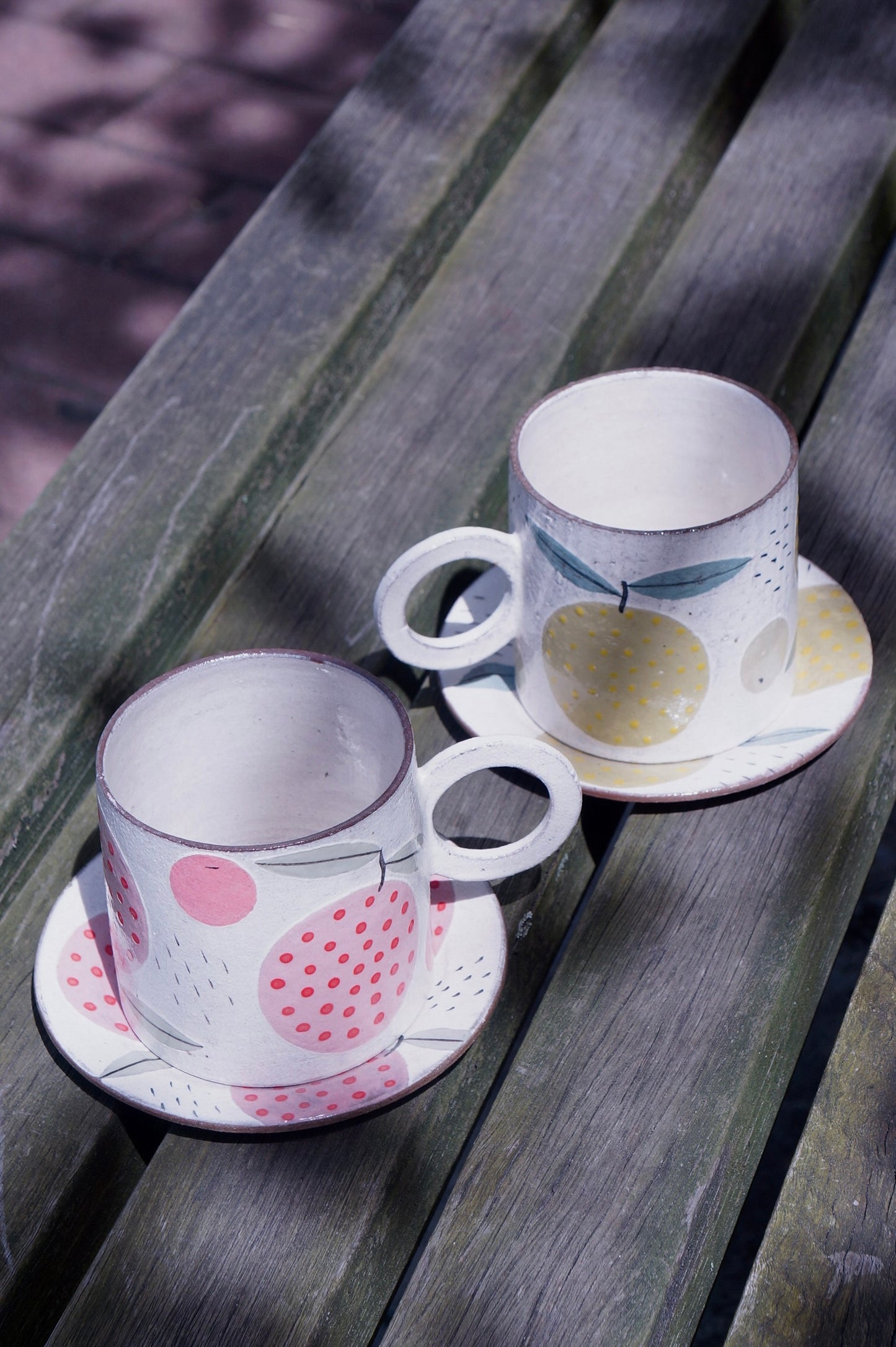 Jingdezhen | Handmade Fruit Cup & Saucer Set (Lime Green)