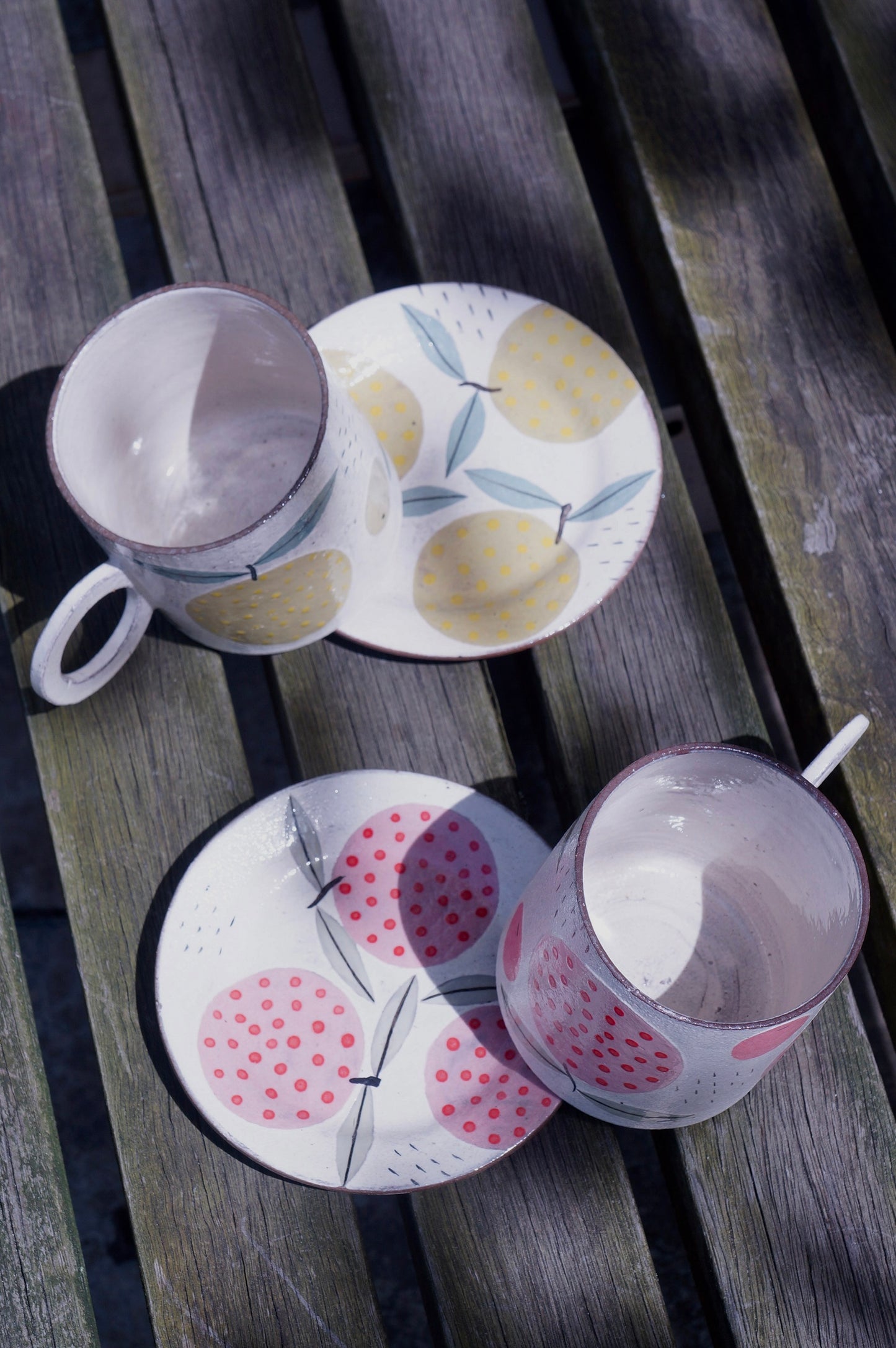 Jingdezhen | Handmade Fruit Cup & Saucer Set (Lime Green)