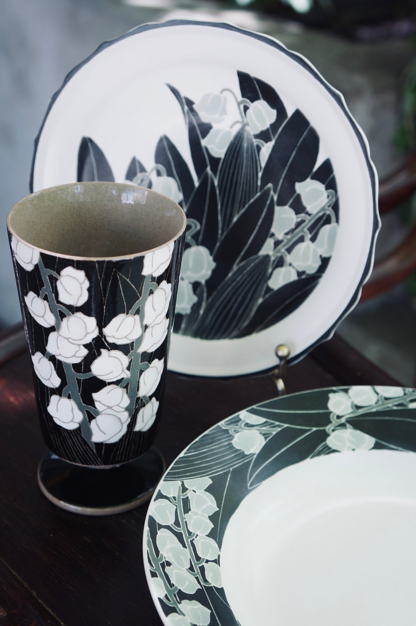 Jingdezhen | Xiaoxi | Handmade Lily of the Valley Collection - Footed Tumbler