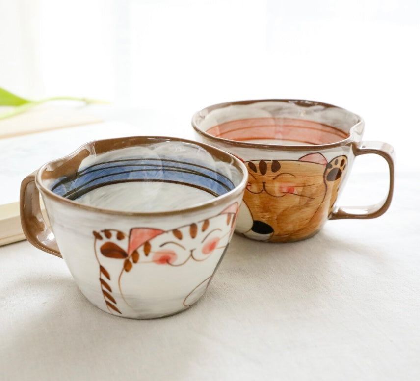 Hasami Ware Cat Mug Set of Two