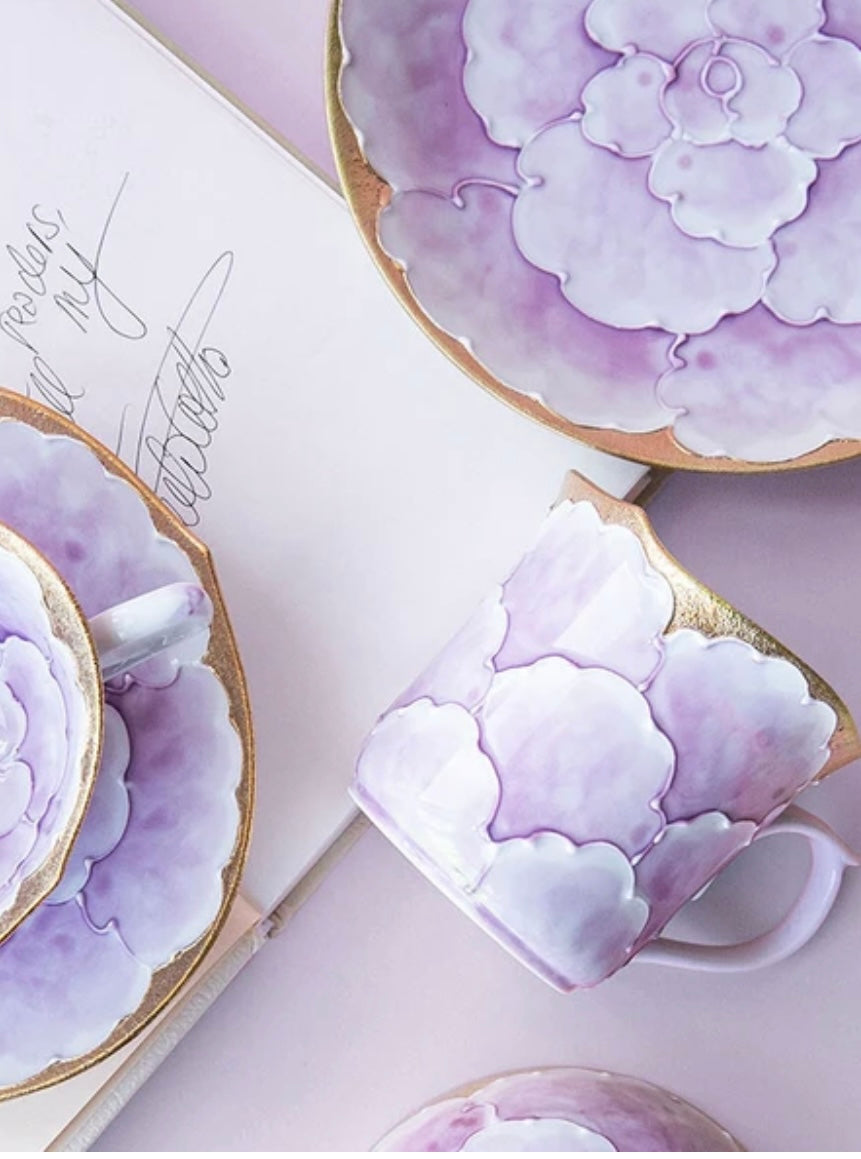 Arita Ware | Purple Peony Mug