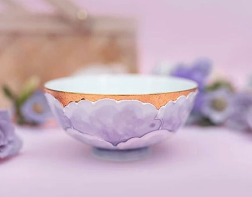 Arita Ware | Purple Peony Rice Bowl