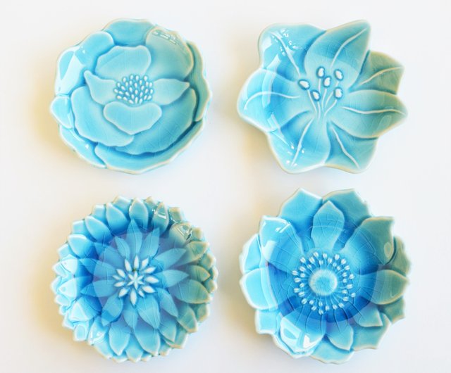 Asagi Seto ware Flower type Mini Dish set