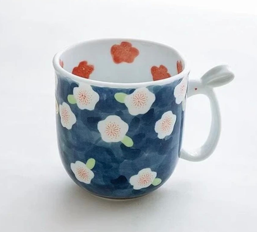 Arita Ware | Plum Mug with Rabbit Style Handle