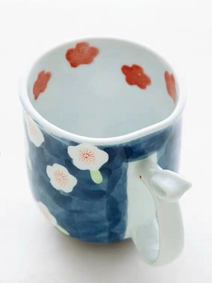 Arita Ware | Plum Mug with Rabbit Style Handle