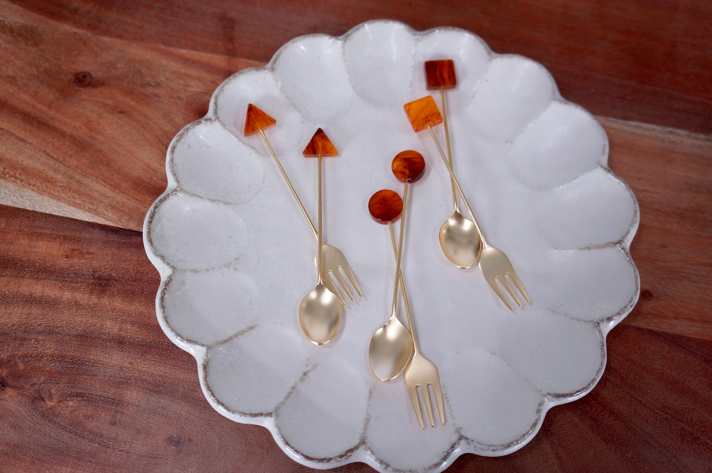 Tsubamesanjo | Acrylic Dessert Fork & Spoon (White)