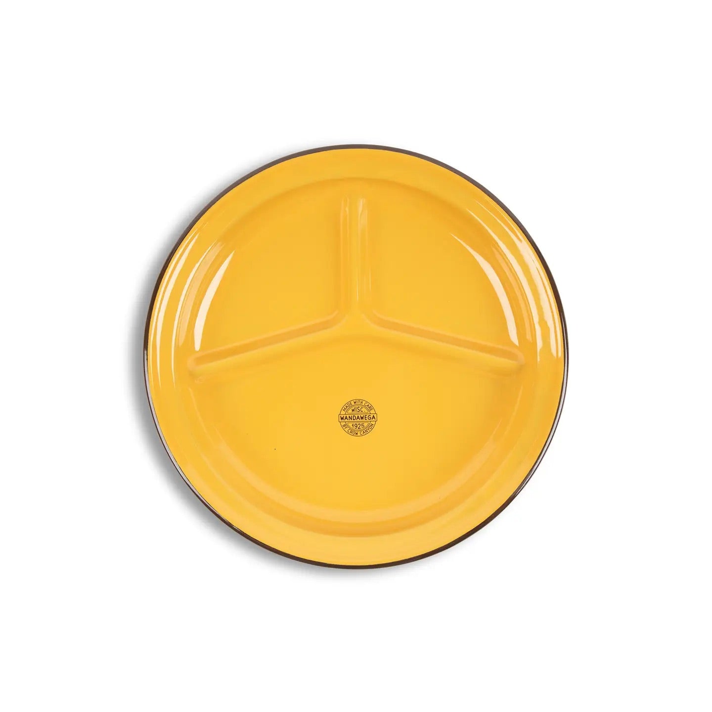 Crow Canyon | Camp Wandawega X CCH | Divided Camp Plate - Yellow with Brown Rim