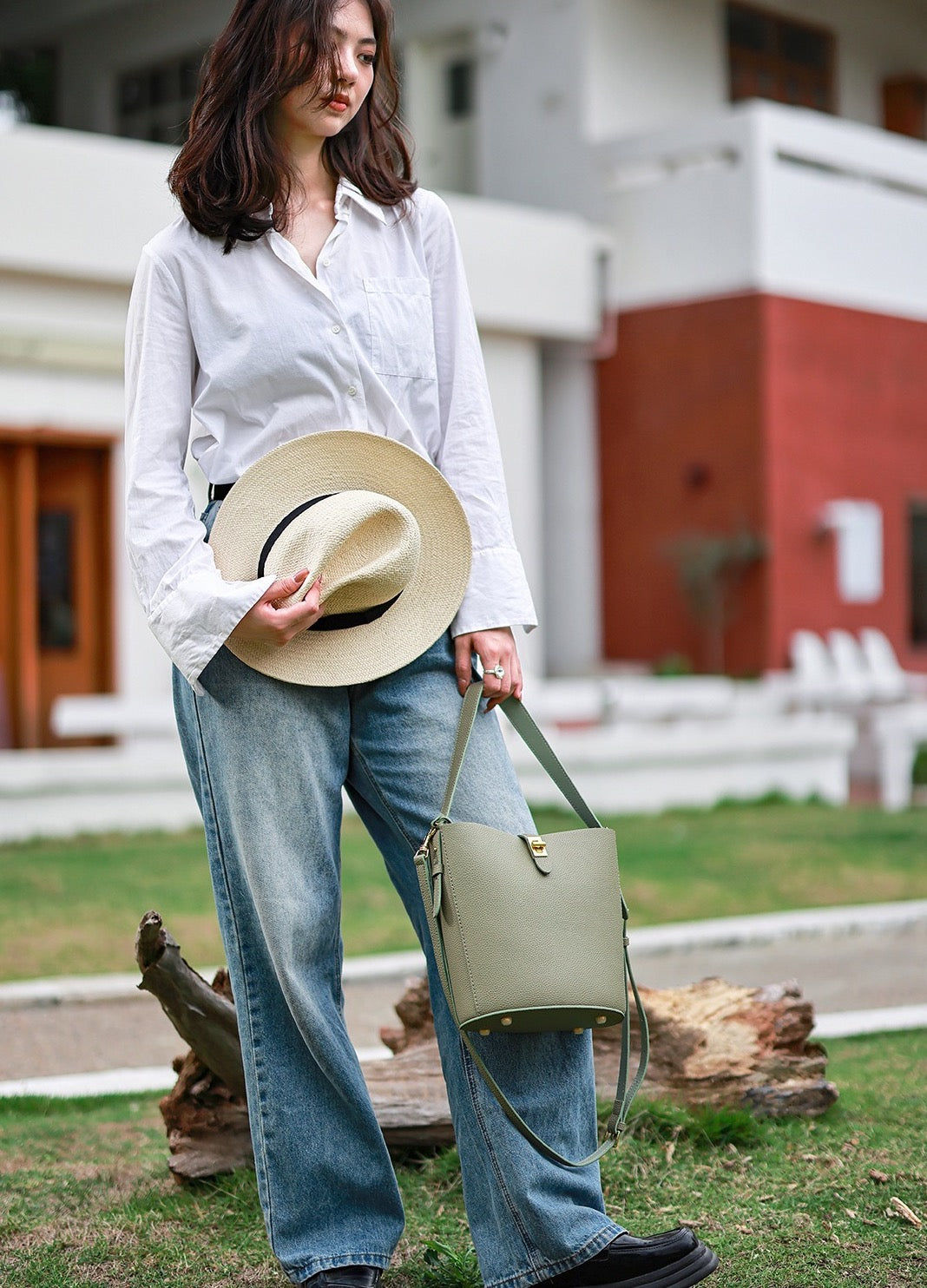 Bucket Bag with Detachable Sleeve Bag