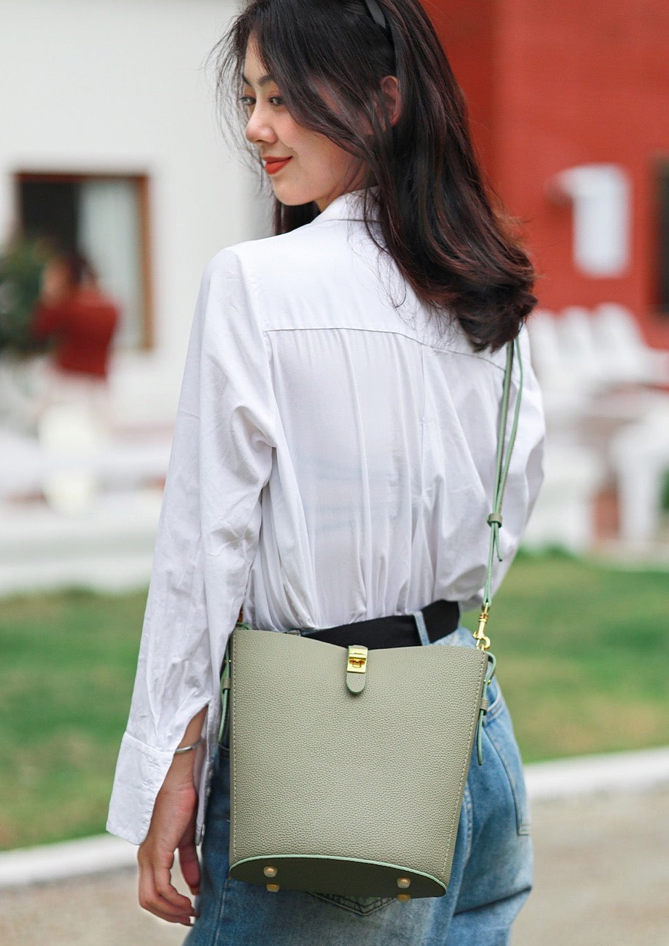 Bucket Bag with Detachable Sleeve Bag