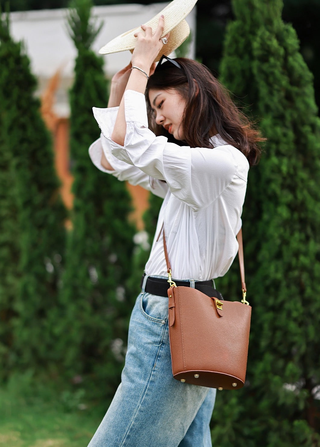 Bucket Bag with Detachable Sleeve Bag