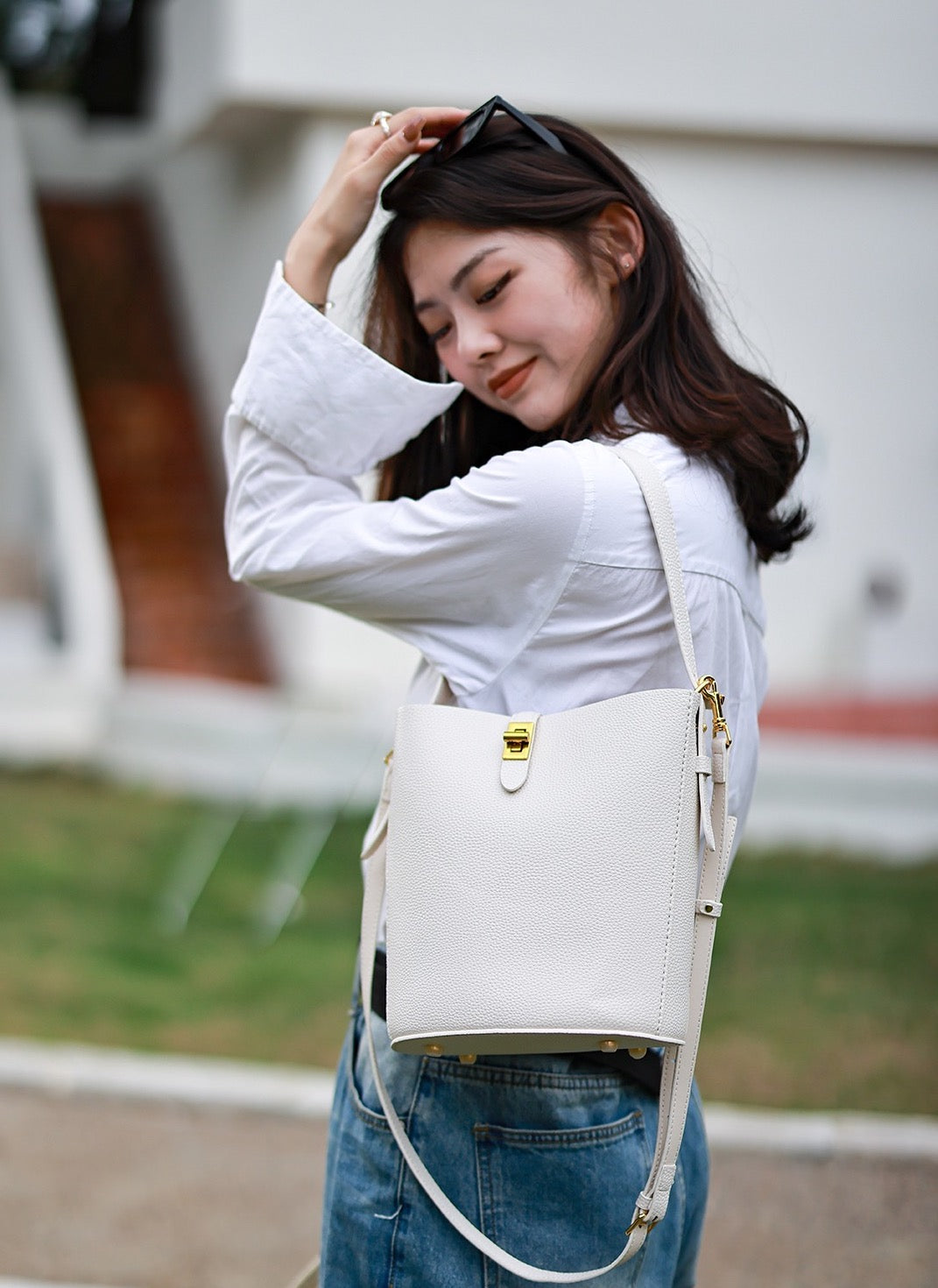 Bucket Bag with Detachable Sleeve Bag