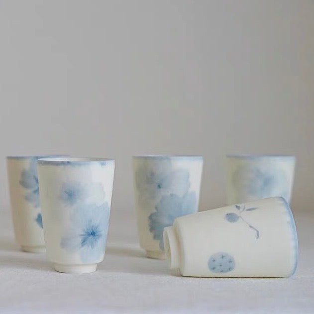 Jingdezhen | Lanting | Handmade White Mist Flower Tea Cup