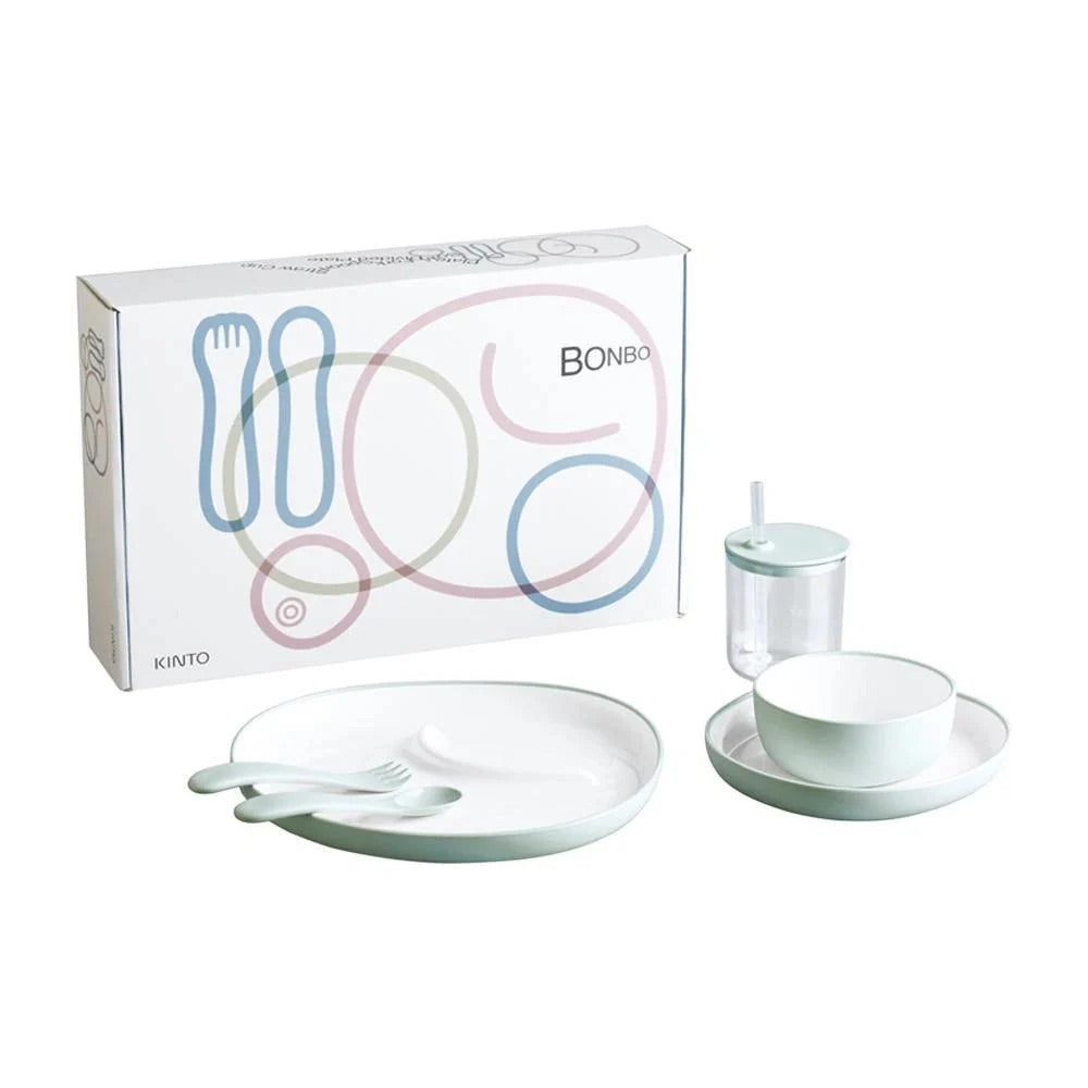 KINTO | BONBO | 6pcs Set Kids Tableware - Blue Grey