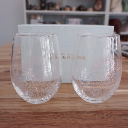 Firework Pattern Glass Cup Set (Color Changing with Tempurature）