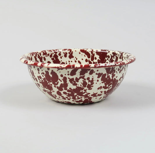 Crow Canyon | Splatter Series | Serving Bowl Burgundy & Cream