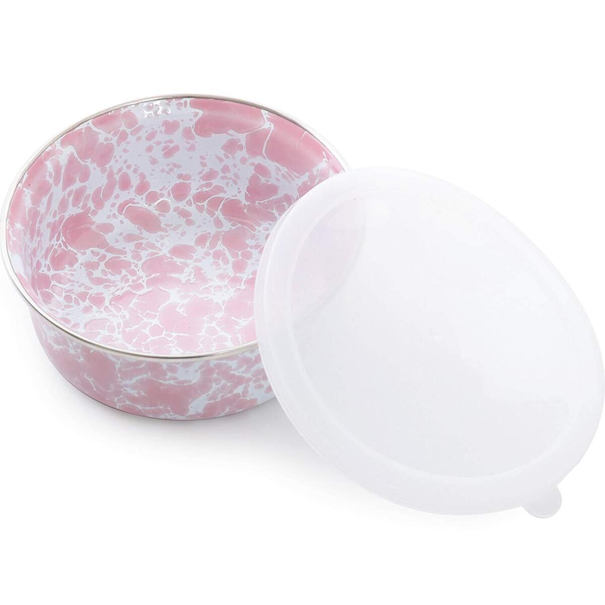 Crow Canyon | 13cm Storage Bowl with Lid (Splatter Pink & White)