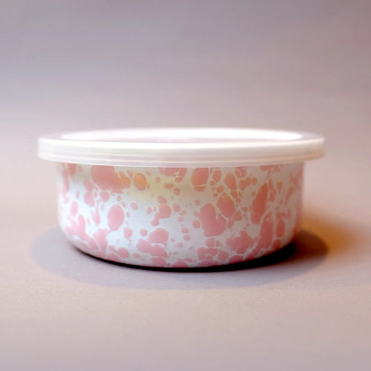 Crow Canyon | 13cm Storage Bowl with Lid (Splatter Pink & White)