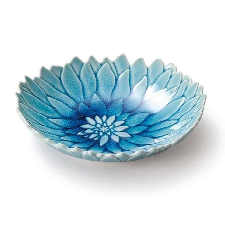 Seto Ware | Flower Plate - Blue Dalia