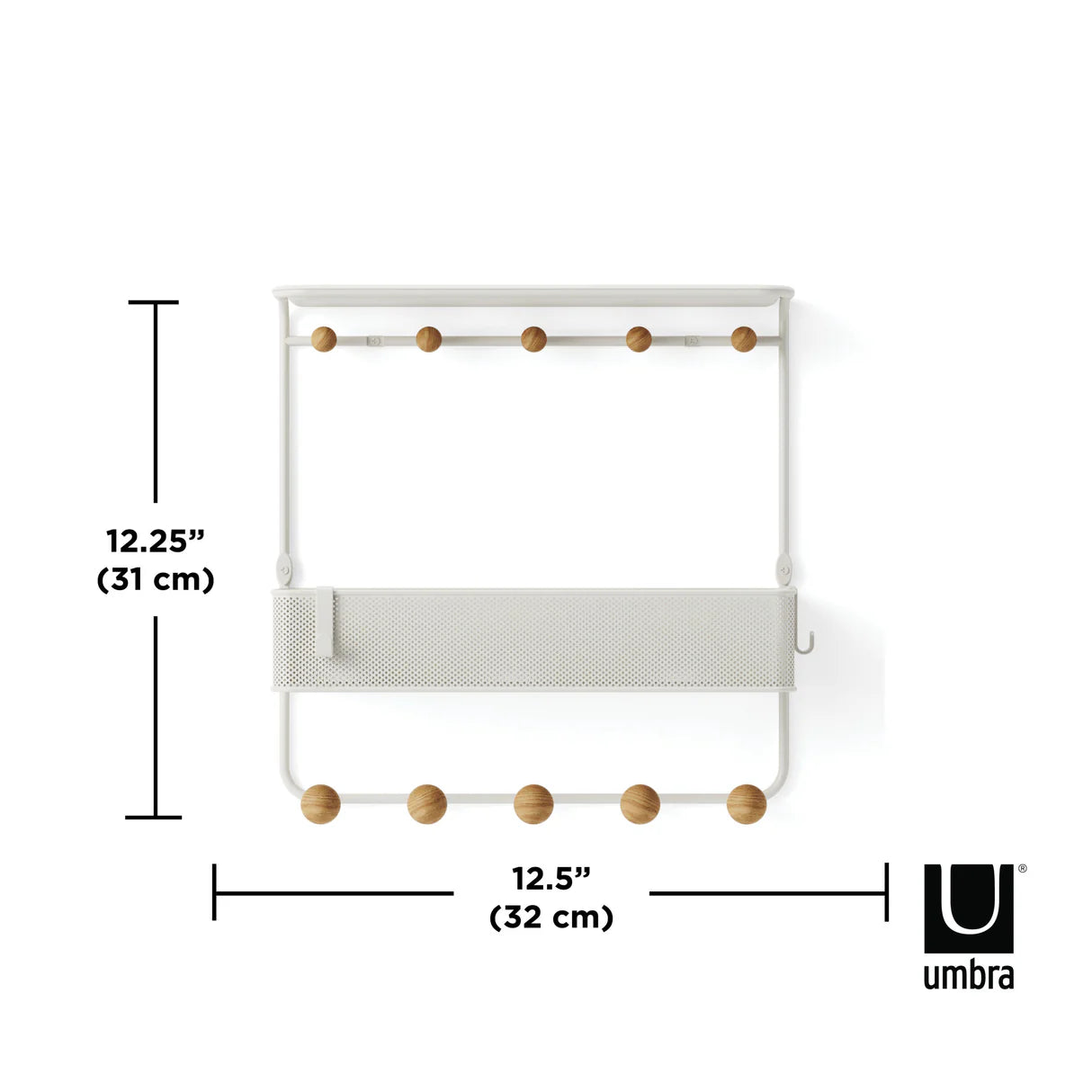 Umbra | Estique Shelf with Hooks (Pick up & Delivery Only)