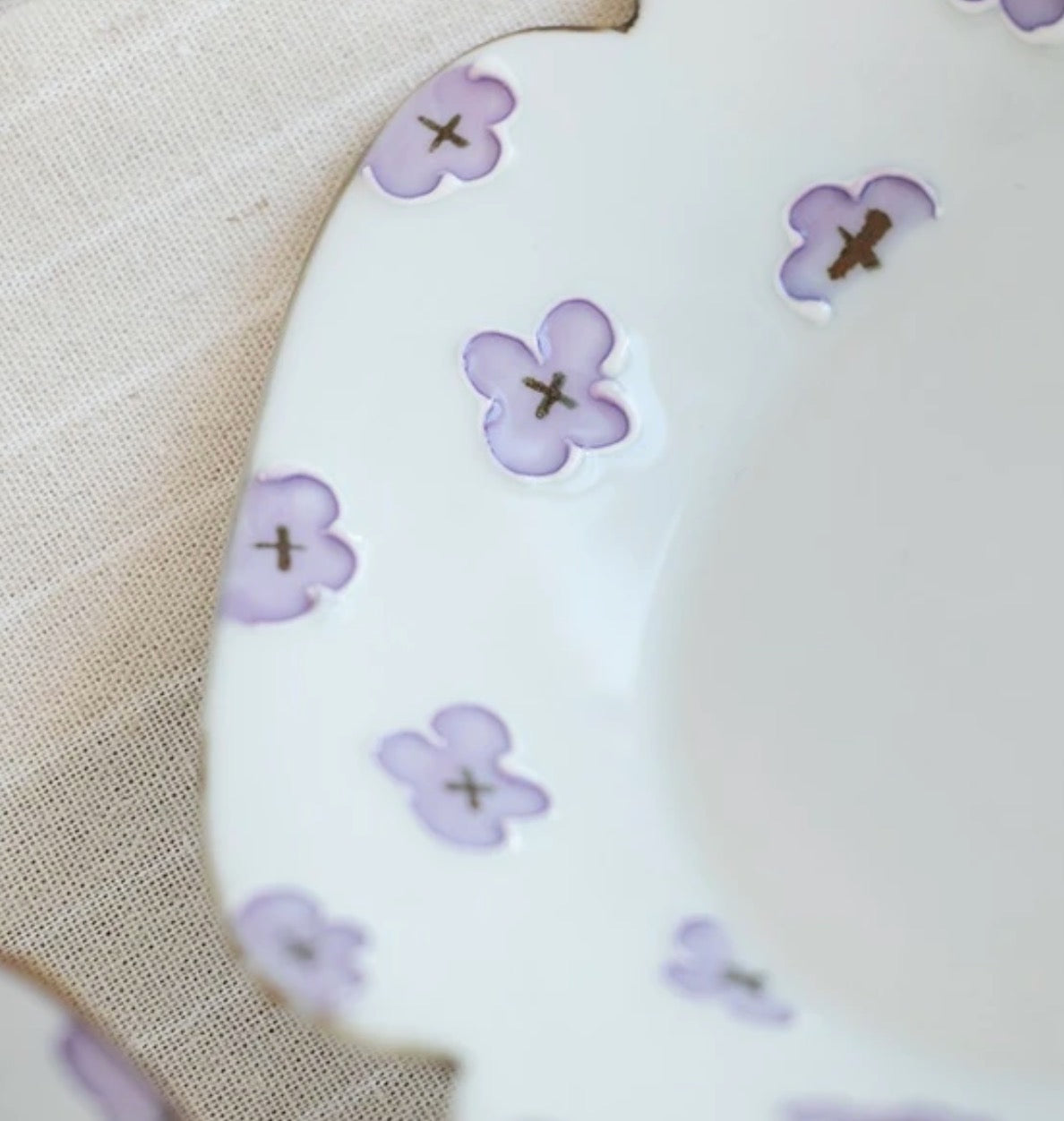 Arita Ware | Purple Flower Deep Plate