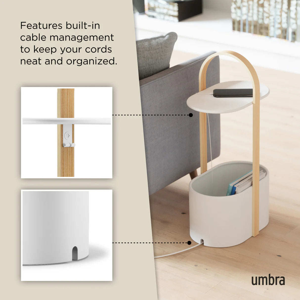 Umbra | Bellwood Storage Table - White Natural (Pick up & Delivery Only)