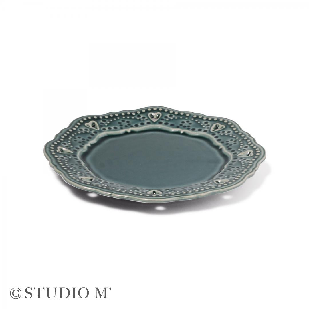 Studio M' | Crochet Hollow Round Plates - Green